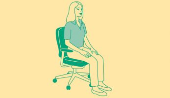 woman sitting in an office chair