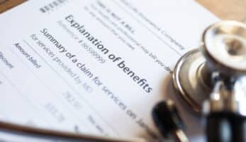 A close up photo of an explanation of benefits document